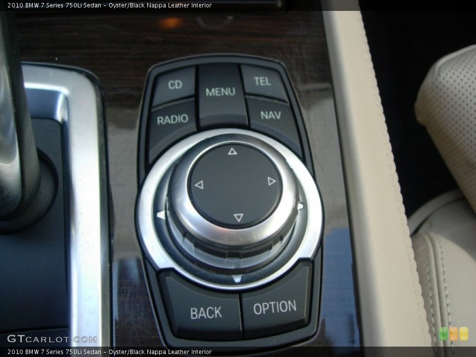 Oyster/Black Nappa Leather Interior Controls for the 2010 BMW 7 Series 750Li Sedan #54944000