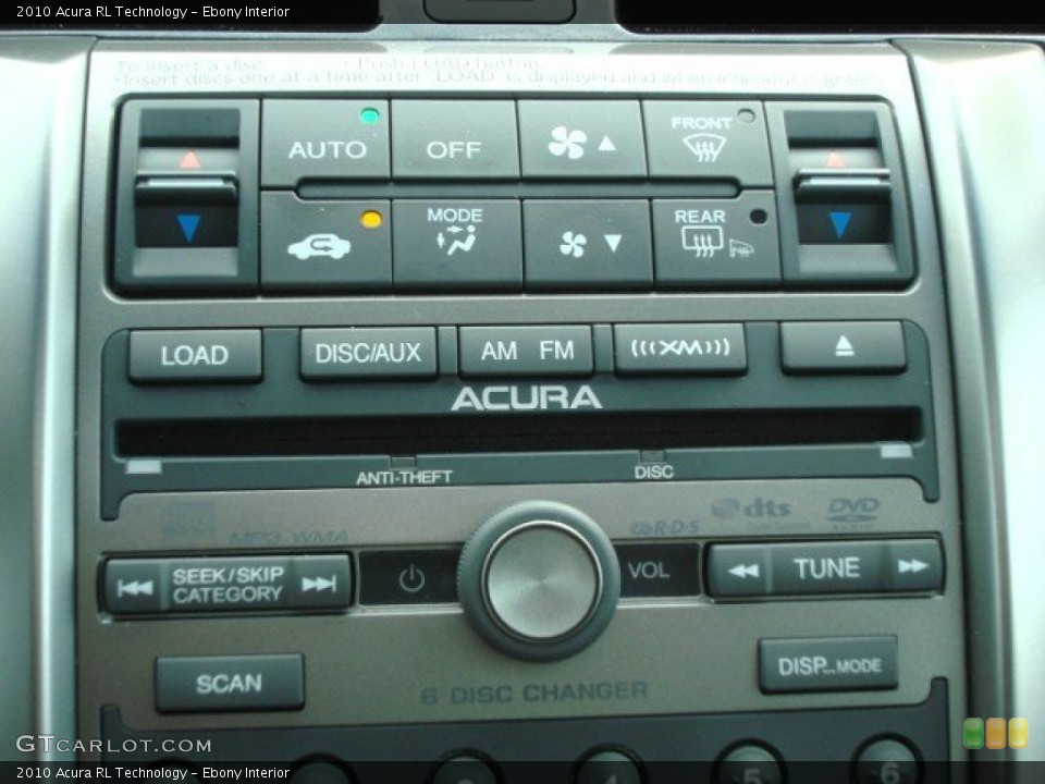 Ebony Interior Controls for the 2010 Acura RL Technology #54945931