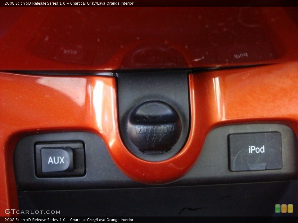 Charcoal Gray/Lava Orange Interior Controls for the 2008 Scion xD Release Series 1.0 #54949555