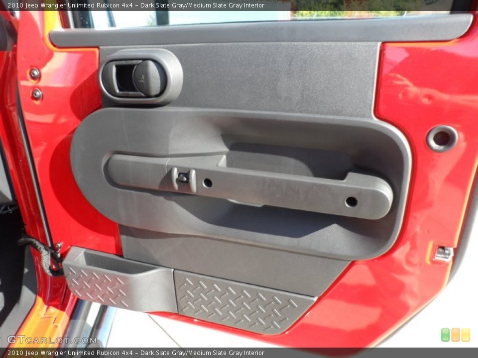 Dark Slate Gray/Medium Slate Gray Interior Door Panel for the 2010 Jeep Wrangler Unlimited Rubicon 4x4 #54950743