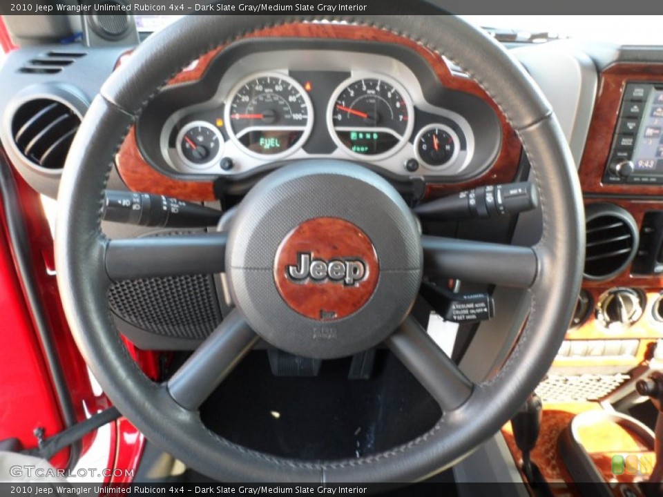 Dark Slate Gray/Medium Slate Gray Interior Steering Wheel for the 2010 Jeep Wrangler Unlimited Rubicon 4x4 #54950890