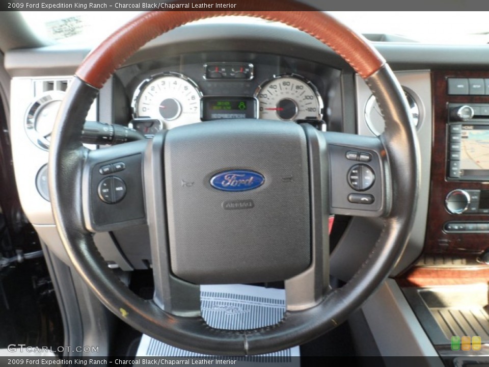 Charcoal Black/Chaparral Leather Interior Steering Wheel for the 2009 Ford Expedition King Ranch #54951371