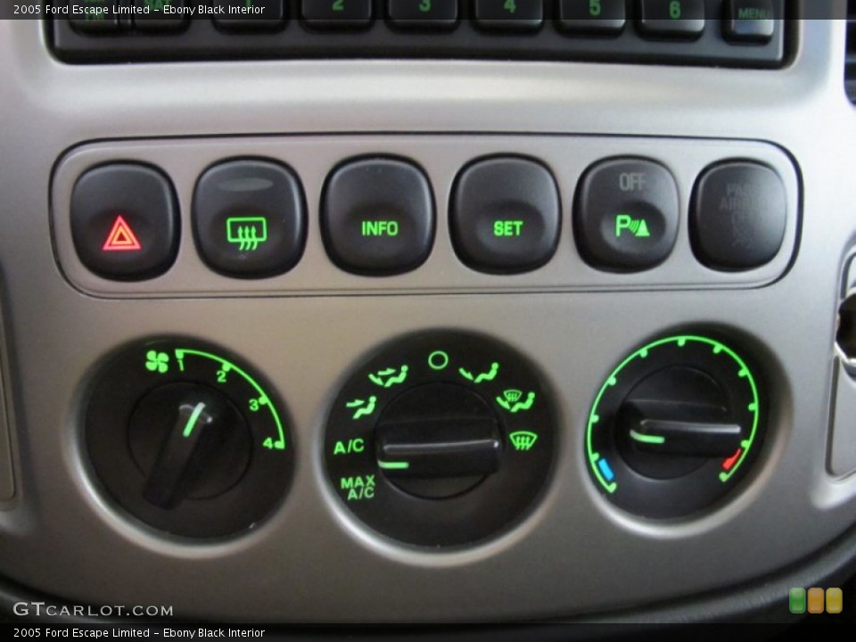 Ebony Black Interior Controls for the 2005 Ford Escape Limited #54952585