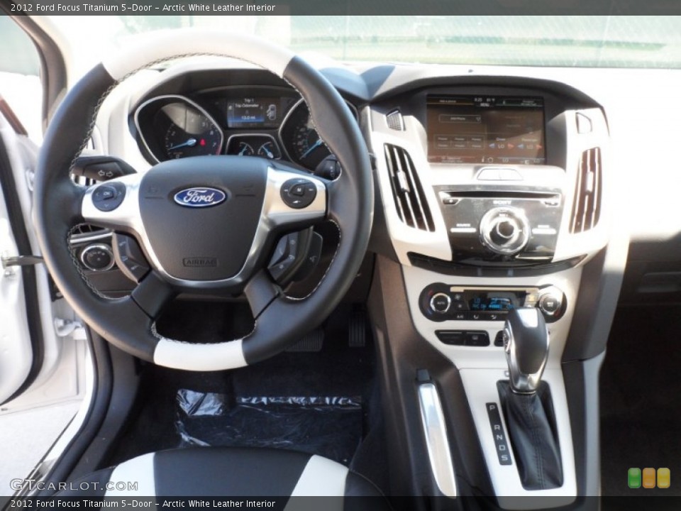 Arctic White Leather Interior Dashboard for the 2012 Ford Focus Titanium 5-Door #54954779