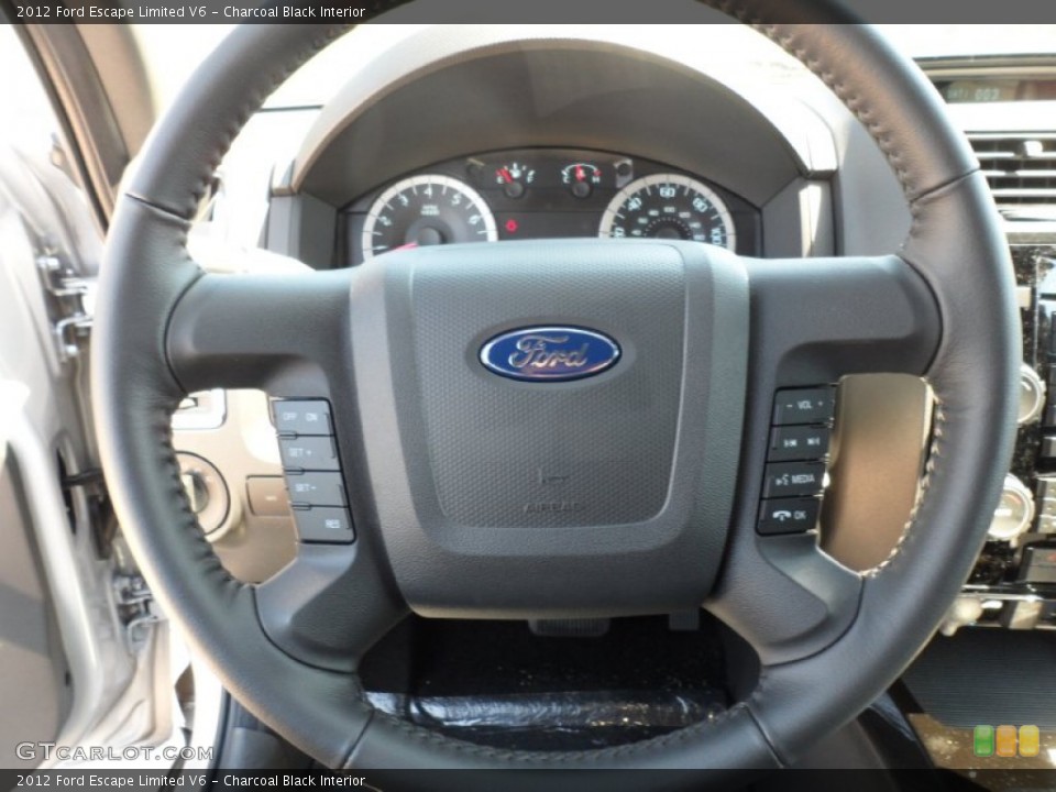 Charcoal Black Interior Steering Wheel for the 2012 Ford Escape Limited V6 #54955483