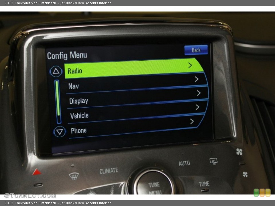 Jet Black/Dark Accents Interior Controls for the 2012 Chevrolet Volt Hatchback #54958594