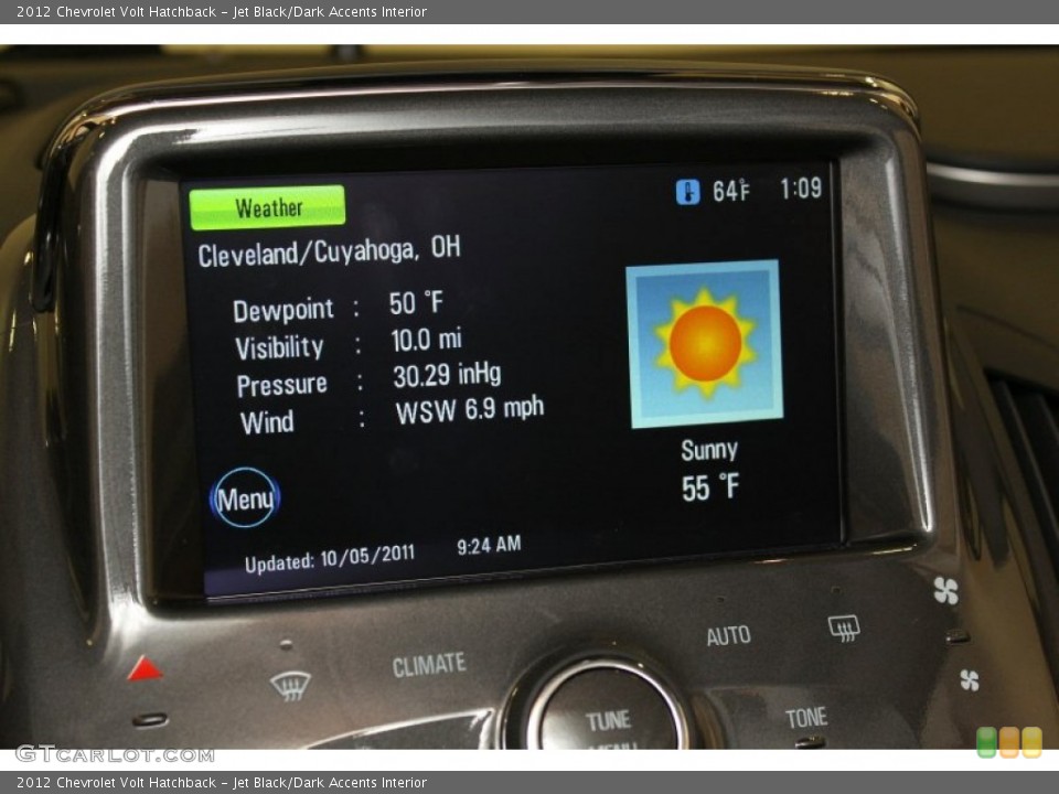 Jet Black/Dark Accents Interior Controls for the 2012 Chevrolet Volt Hatchback #54958612