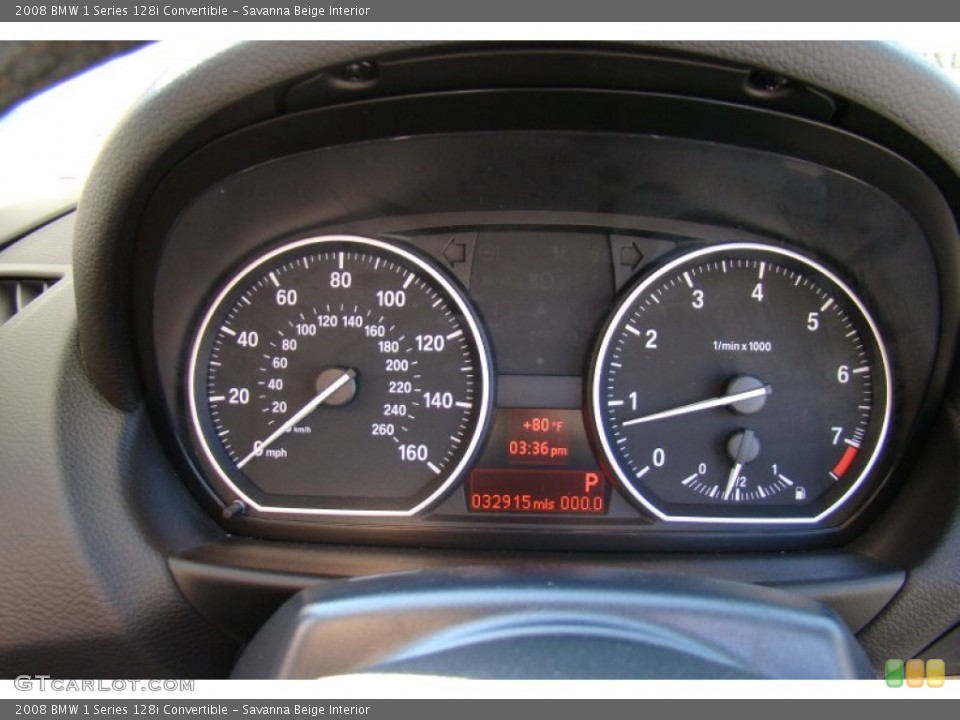 Savanna Beige Interior Gauges for the 2008 BMW 1 Series 128i Convertible #54969727
