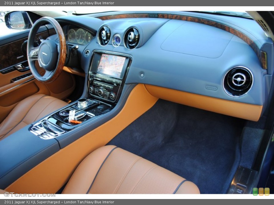 London Tan/Navy Blue Interior Dashboard for the 2011 Jaguar XJ XJL Supercharged #54982582