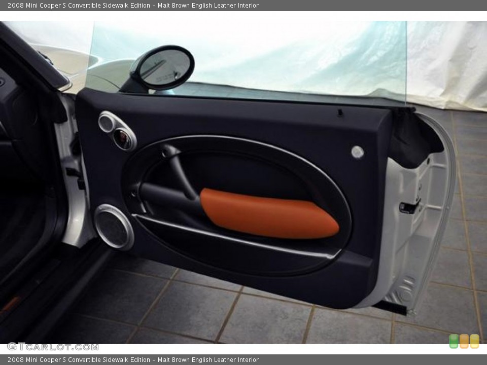 Malt Brown English Leather Interior Door Panel for the 2008 Mini Cooper S Convertible Sidewalk Edition #54986845