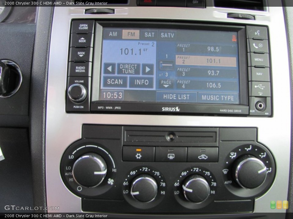 Dark Slate Gray Interior Controls for the 2008 Chrysler 300 C HEMI AWD #54992368