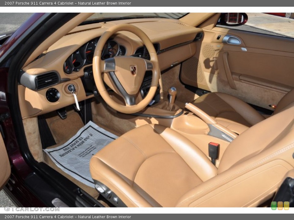 Natural Leather Brown Interior Photo for the 2007 Porsche 911 Carrera 4 Cabriolet #54995608