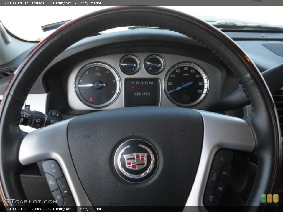 Ebony Interior Steering Wheel for the 2010 Cadillac Escalade ESV Luxury AWD #55003543