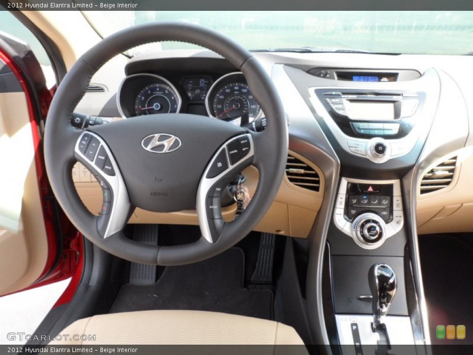 Beige Interior Dashboard for the 2012 Hyundai Elantra Limited #55006402