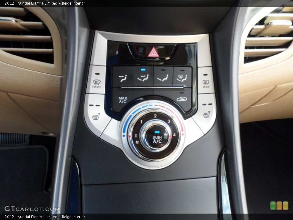 Beige Interior Controls for the 2012 Hyundai Elantra Limited #55006429