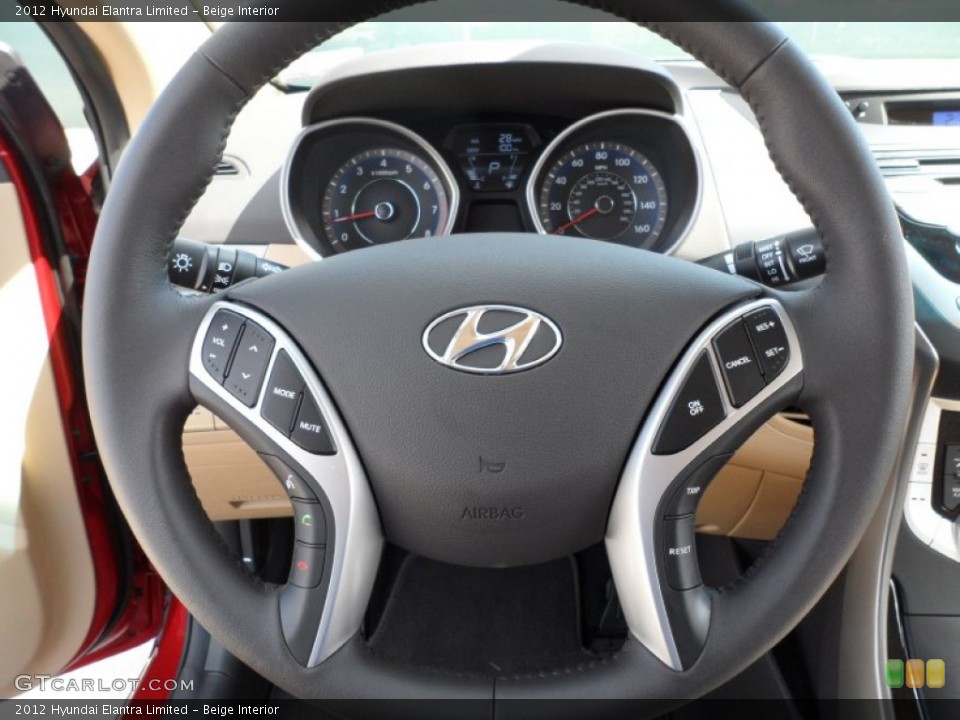 Beige Interior Steering Wheel for the 2012 Hyundai Elantra Limited #55006447