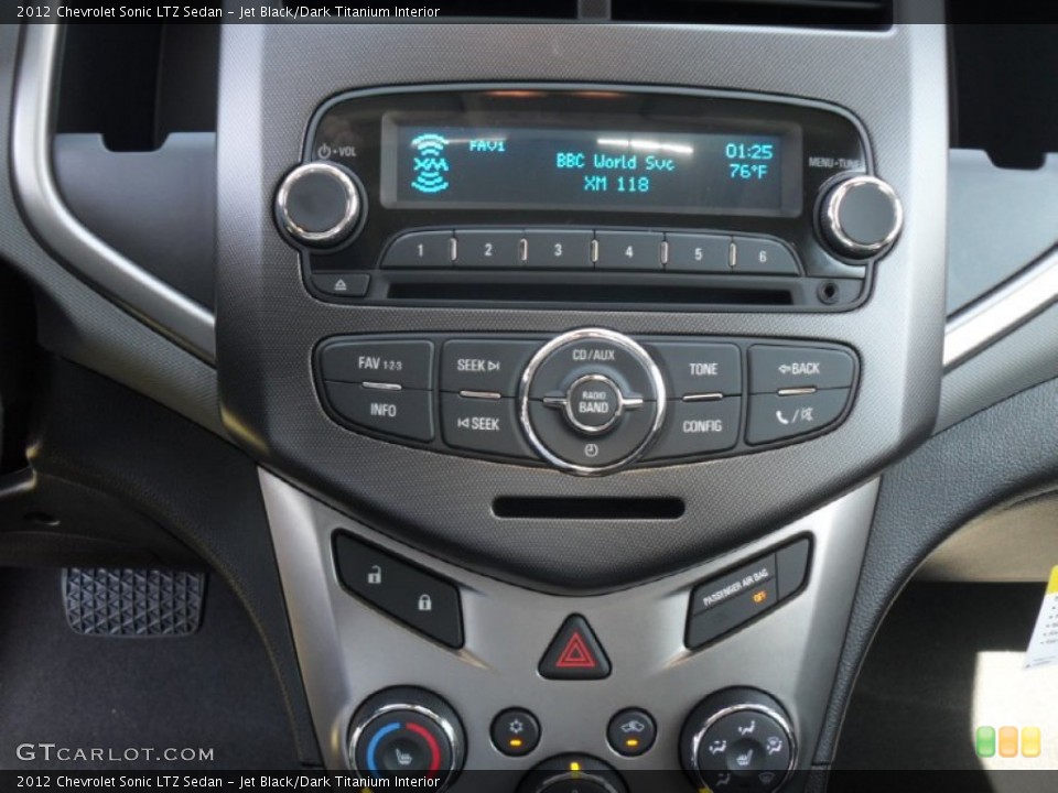 Jet Black/Dark Titanium Interior Controls for the 2012 Chevrolet Sonic LTZ Sedan #55008395