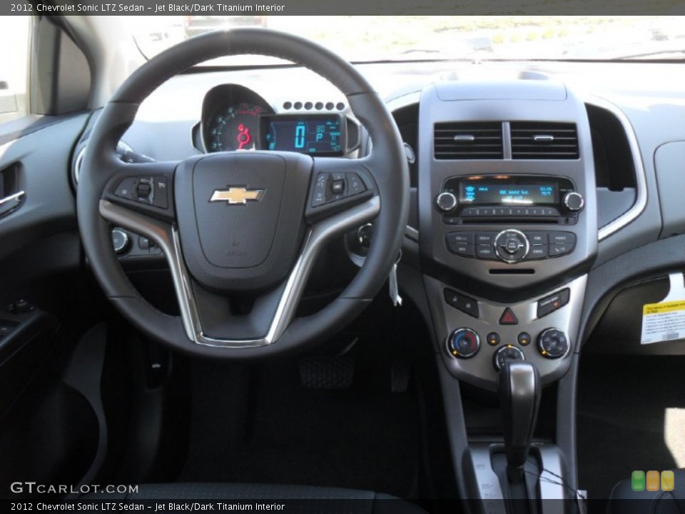 Jet Black/Dark Titanium Interior Dashboard for the 2012 Chevrolet Sonic LTZ Sedan #55008446