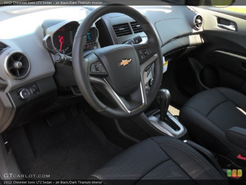 Jet Black/Dark Titanium Interior Prime Interior for the 2012 Chevrolet Sonic LTZ Sedan #55008533