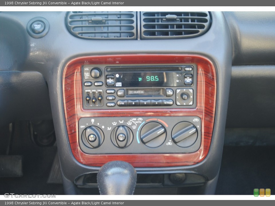 Agate Black/Light Camel Interior Controls for the 1998 Chrysler Sebring JXi Convertible #55008599
