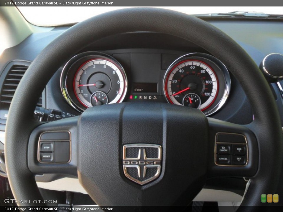 Black/Light Graystone Interior Steering Wheel for the 2012 Dodge Grand Caravan SE #55009562