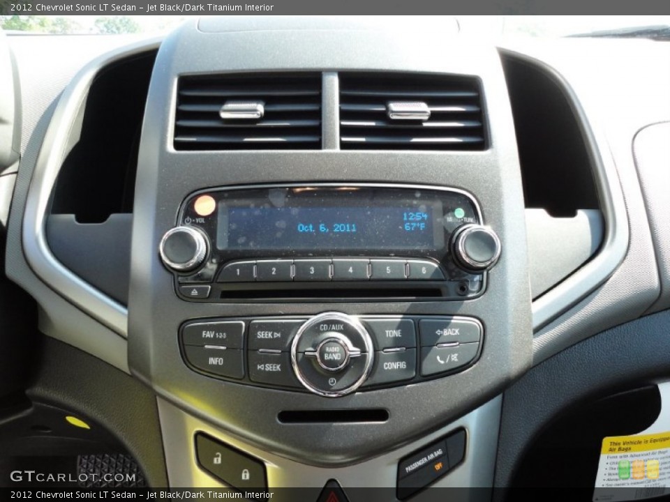 Jet Black/Dark Titanium Interior Controls for the 2012 Chevrolet Sonic LT Sedan #55015139