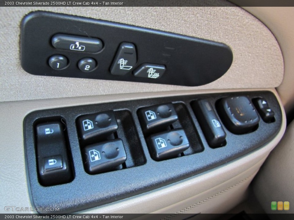 Tan Interior Controls for the 2003 Chevrolet Silverado 2500HD LT Crew Cab 4x4 #55016765