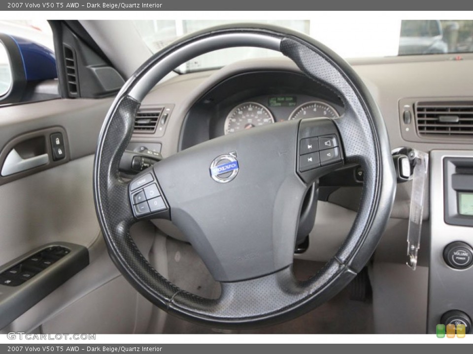 Dark Beige/Quartz Interior Steering Wheel for the 2007 Volvo V50 T5 AWD #55020390