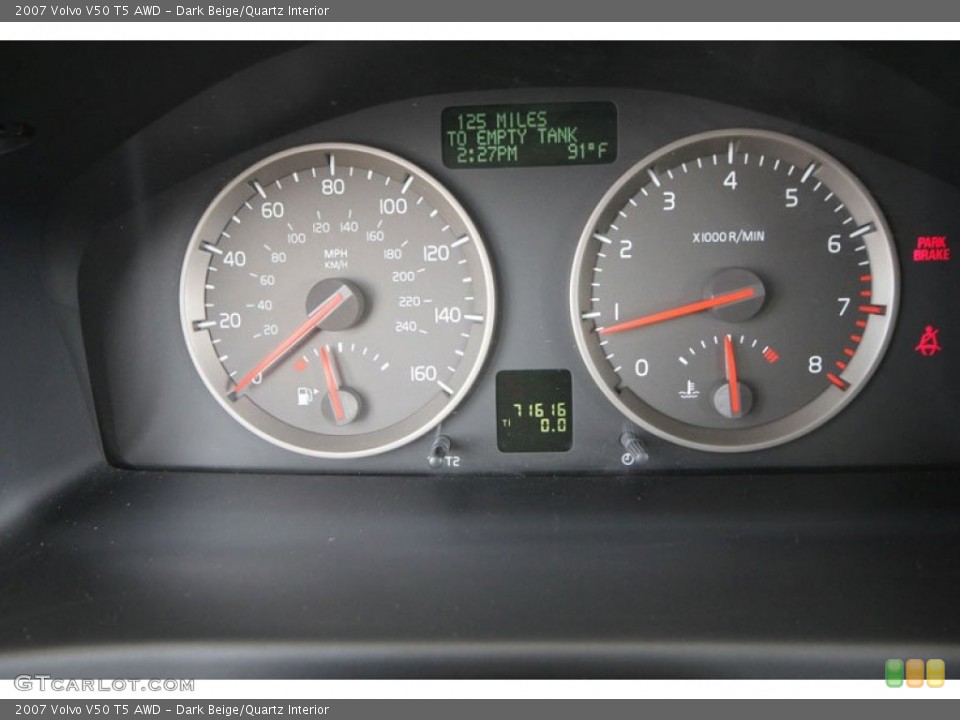 Dark Beige/Quartz Interior Gauges for the 2007 Volvo V50 T5 AWD #55020456