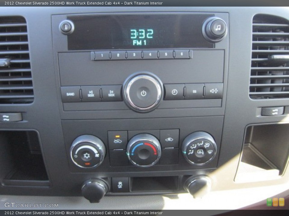 Dark Titanium Interior Controls for the 2012 Chevrolet Silverado 2500HD Work Truck Extended Cab 4x4 #55021425