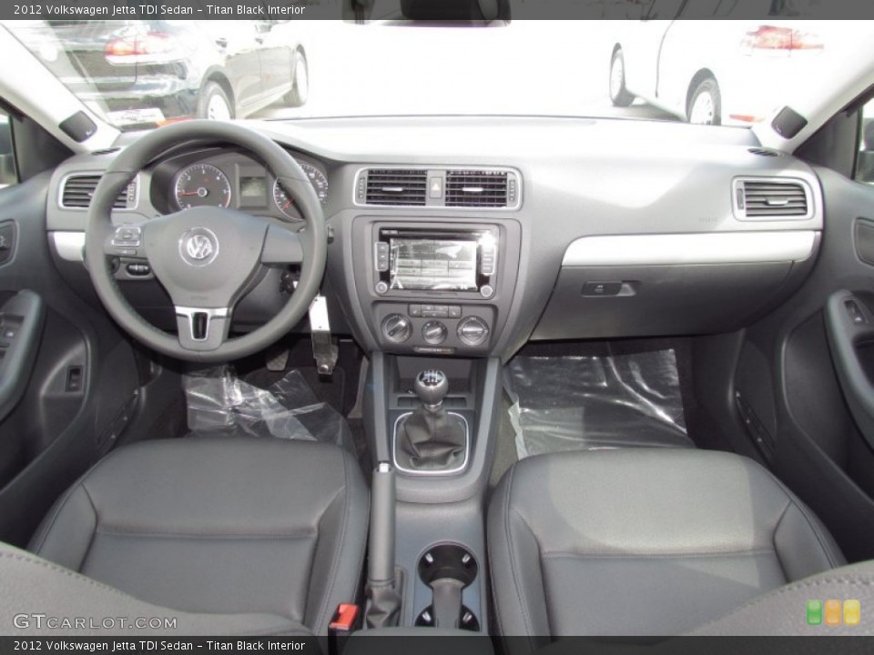 Titan Black Interior Dashboard for the 2012 Volkswagen Jetta TDI Sedan #55028499