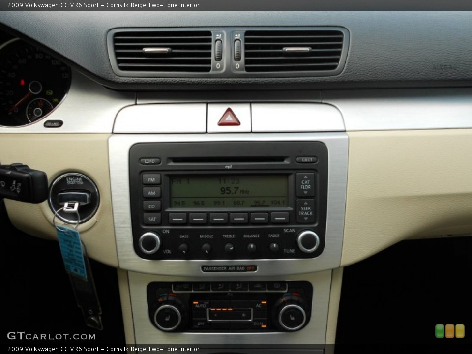 Cornsilk Beige Two-Tone Interior Audio System for the 2009 Volkswagen CC VR6 Sport #55029387