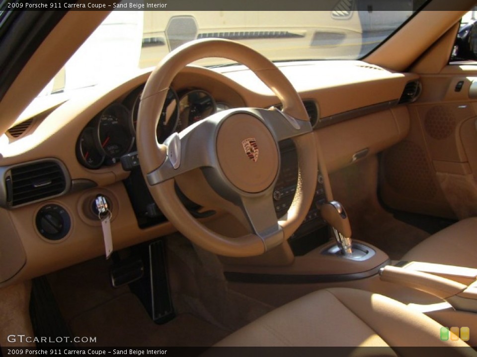Sand Beige Interior Dashboard for the 2009 Porsche 911 Carrera Coupe #55040931