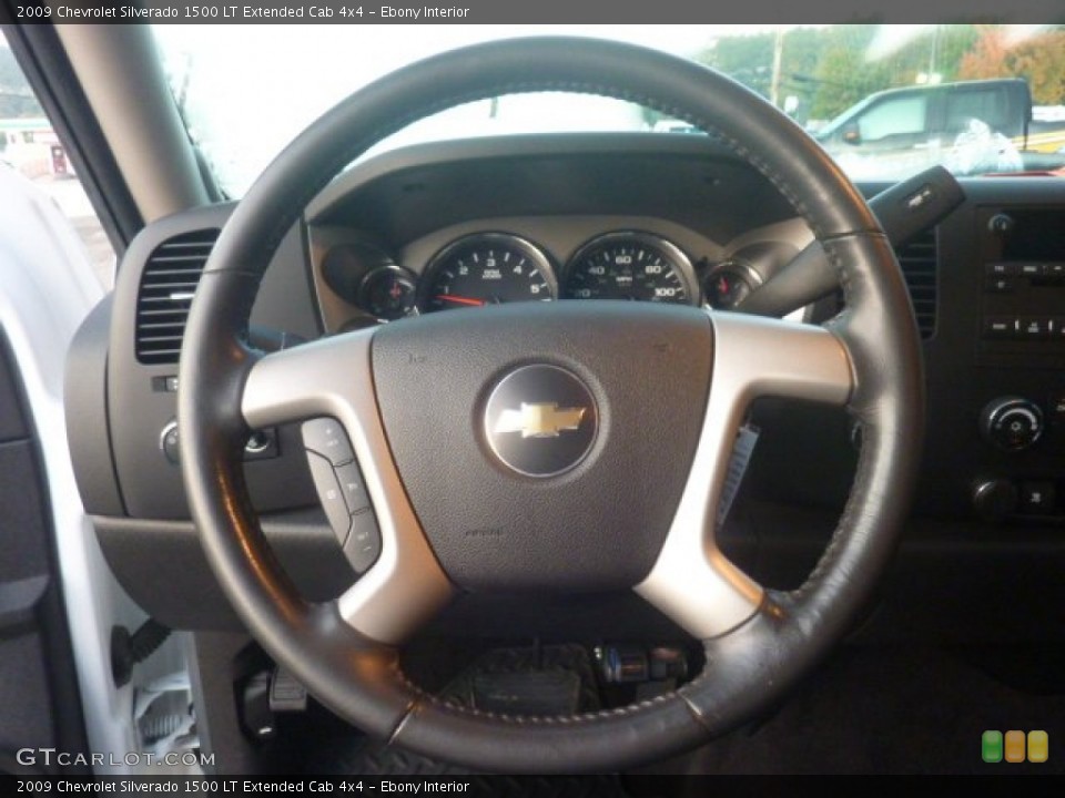 Ebony Interior Steering Wheel for the 2009 Chevrolet Silverado 1500 LT Extended Cab 4x4 #55041062