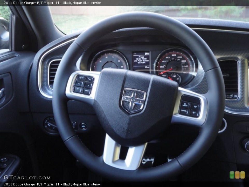 Black/Mopar Blue Interior Steering Wheel for the 2011 Dodge Charger R/T Mopar '11 #55046925