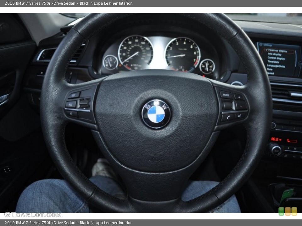 Black Nappa Leather Interior Steering Wheel for the 2010 BMW 7 Series 750i xDrive Sedan #55048500