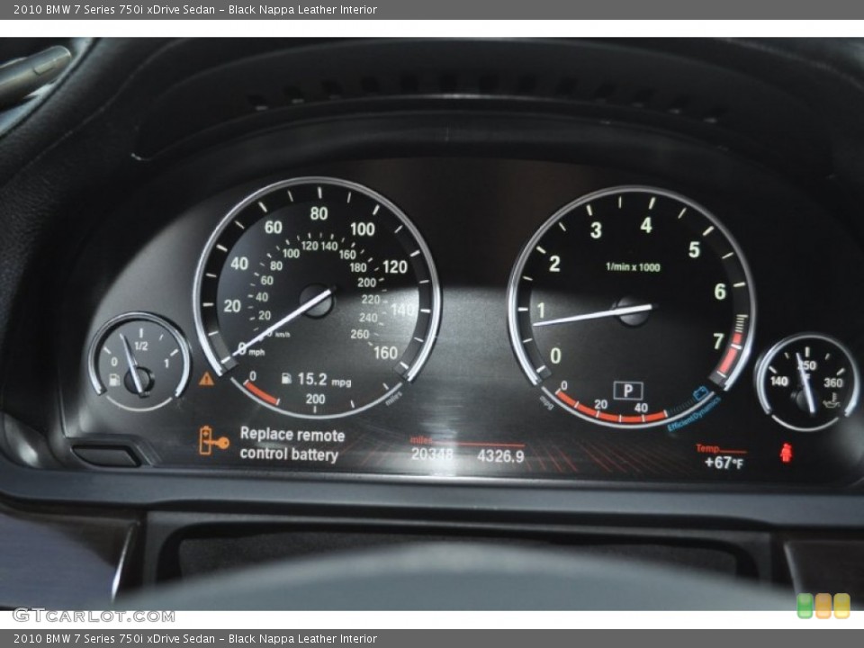 Black Nappa Leather Interior Gauges for the 2010 BMW 7 Series 750i xDrive Sedan #55048509