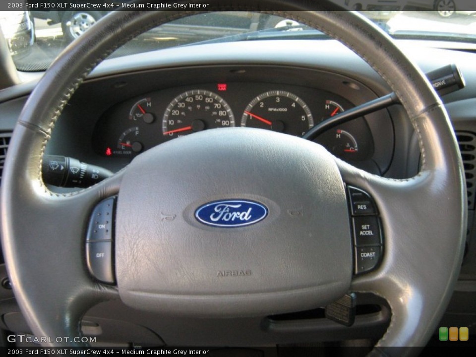 Medium Graphite Grey Interior Steering Wheel for the 2003 Ford F150 XLT SuperCrew 4x4 #55048902