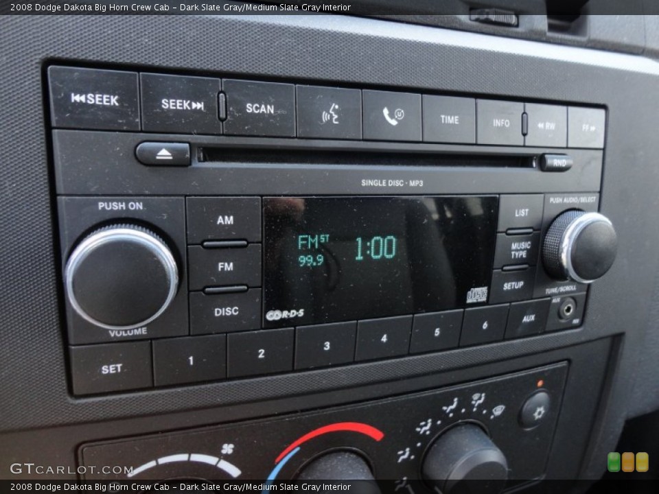 Dark Slate Gray/Medium Slate Gray Interior Audio System for the 2008 Dodge Dakota Big Horn Crew Cab #55052721