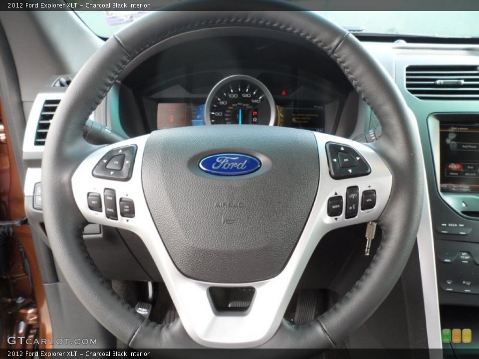 Charcoal Black Interior Steering Wheel for the 2012 Ford Explorer XLT #55061472