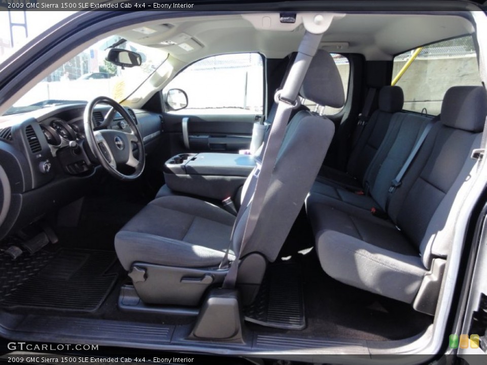 Ebony Interior Photo for the 2009 GMC Sierra 1500 SLE Extended Cab 4x4 #55062843