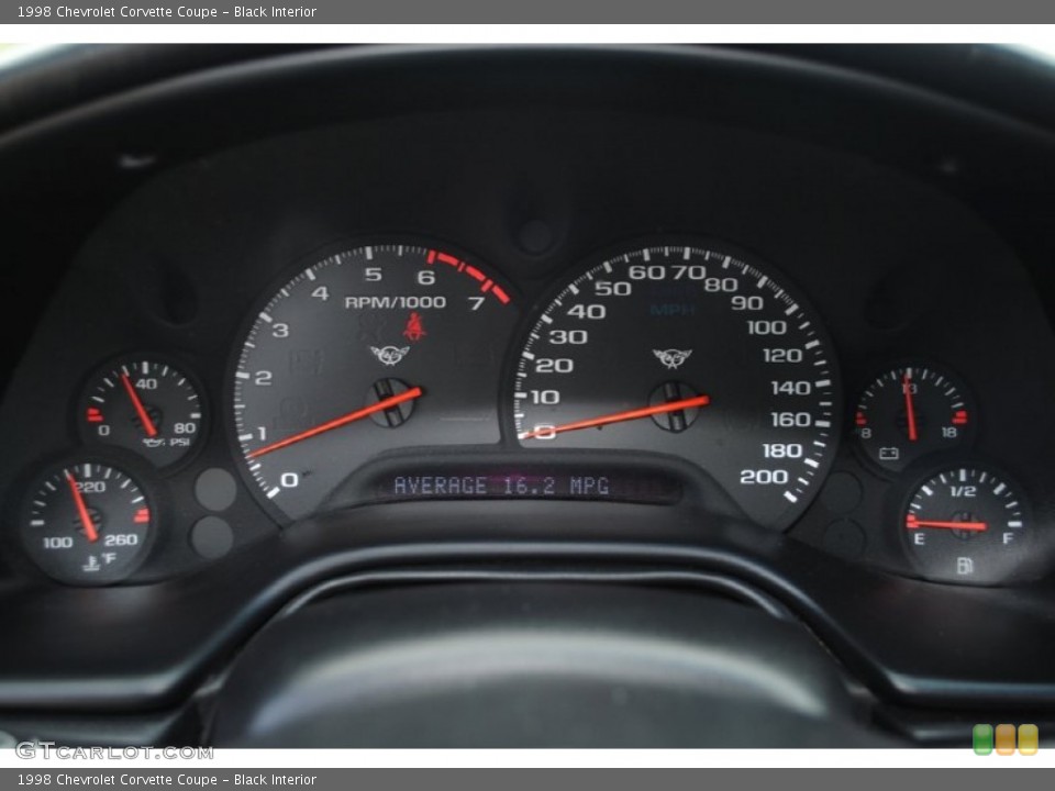 Black Interior Gauges for the 1998 Chevrolet Corvette Coupe #55066545