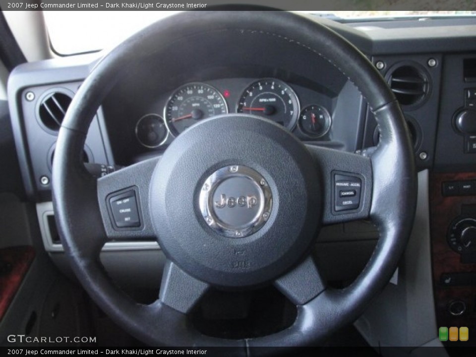 Dark Khaki/Light Graystone Interior Steering Wheel for the 2007 Jeep Commander Limited #55068795