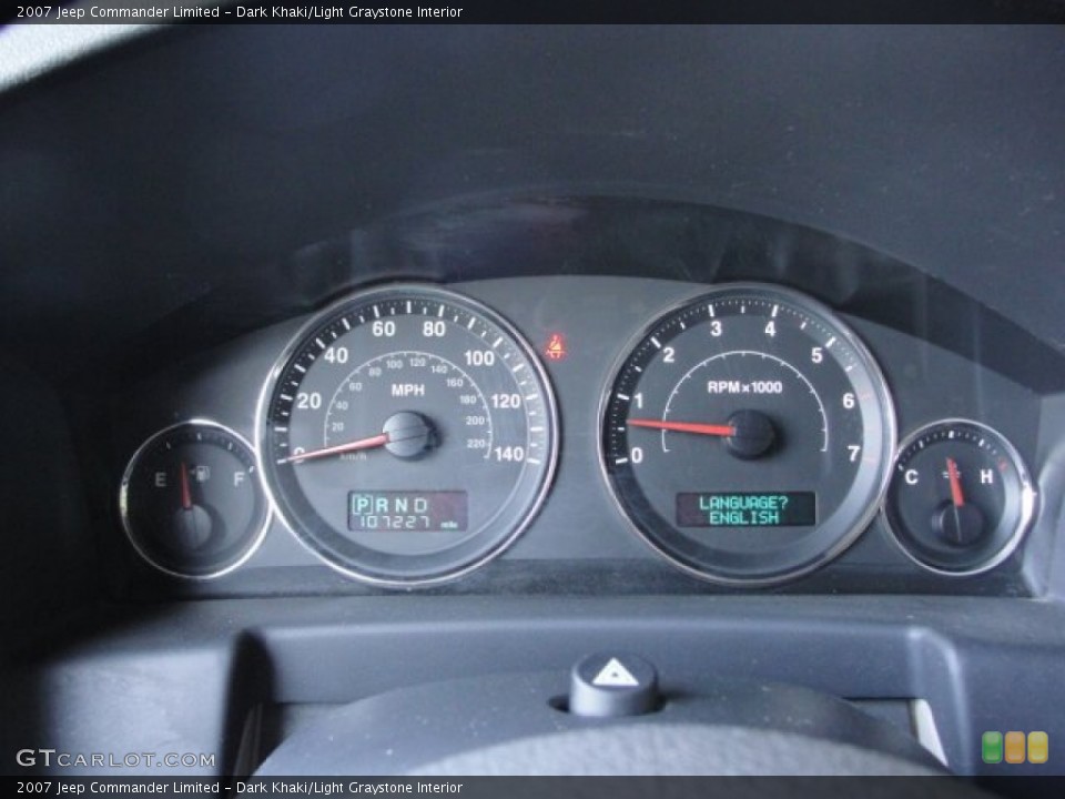 Dark Khaki/Light Graystone Interior Gauges for the 2007 Jeep Commander Limited #55068807