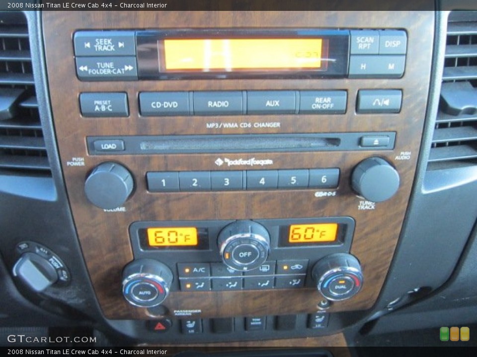 Charcoal Interior Controls for the 2008 Nissan Titan LE Crew Cab 4x4 #55077760