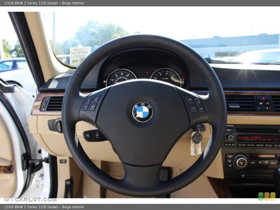 Beige Interior Steering Wheel for the 2008 BMW 3 Series 328i Sedan #55080757
