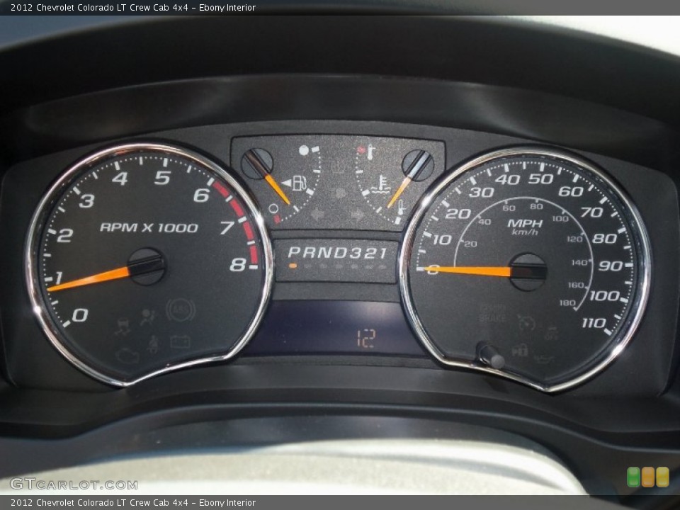 Ebony Interior Gauges for the 2012 Chevrolet Colorado LT Crew Cab 4x4 #55086301