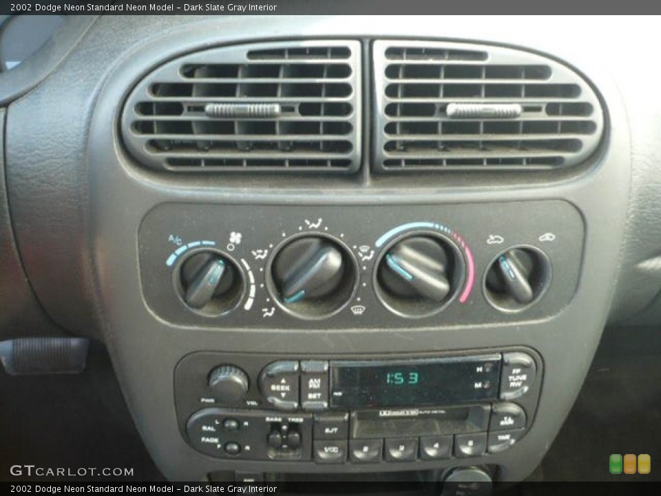 Dark Slate Gray Interior Controls for the 2002 Dodge Neon  #55095105