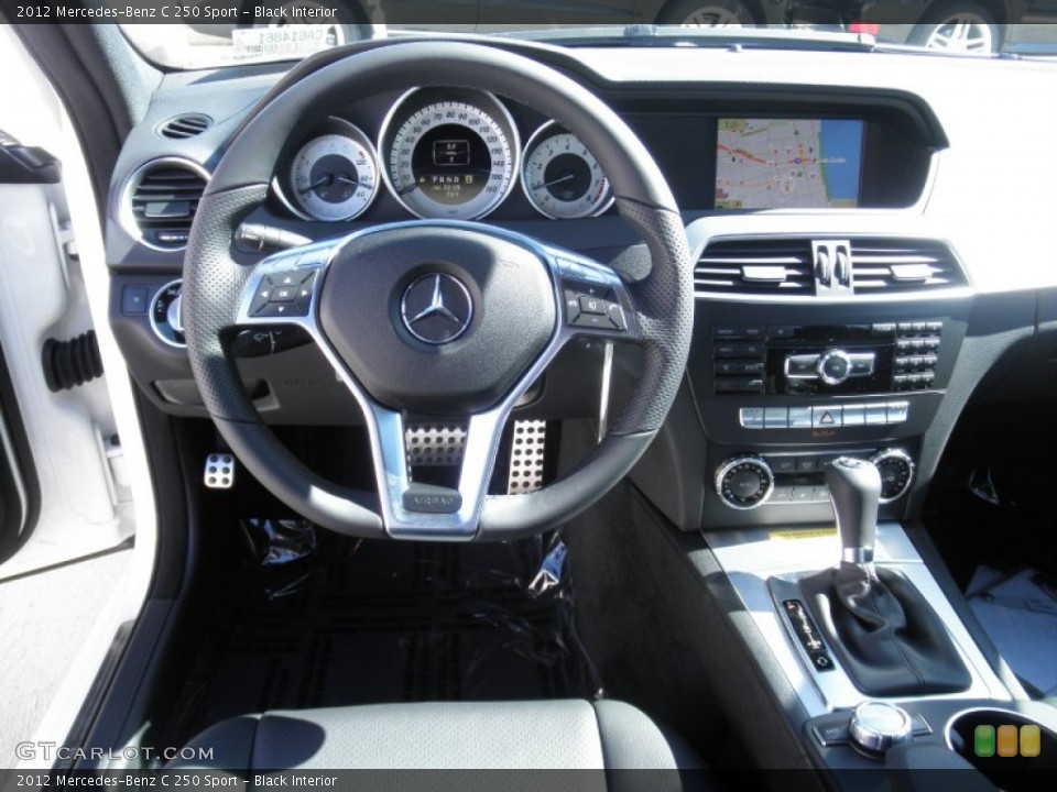 Black Interior Dashboard for the 2012 Mercedes-Benz C 250 Sport #55097881