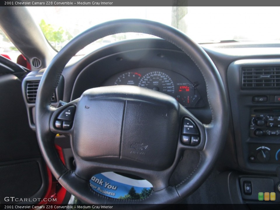 Medium Gray Interior Steering Wheel for the 2001 Chevrolet Camaro Z28 Convertible #55098706